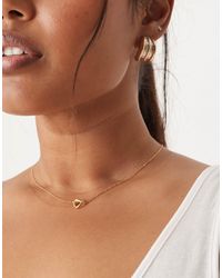 ASOS - Asos Design Curve Waterproof Stainless Steel Necklace With Knot Pendant - Lyst