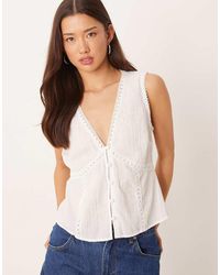 ASOS - Lace Trim Vest - Lyst