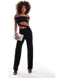 ASOS - Bandeau Cut-Out Wide-Leg Jumpsuit - Lyst