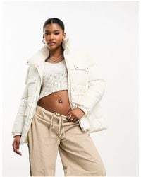 Threadbare - Icy Oversized Puffer Coat With Cinched Waist - Lyst
