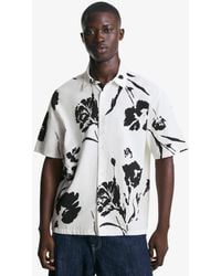 Bershka - Overhemd Met Korte Mouwen En Rustieke Print - Lyst