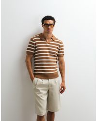 New Look - Knitted Stripe Polo - Lyst
