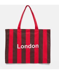 Pull&Bear - Striped Cities Tote Bag - Lyst