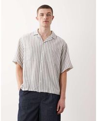 ASOS - Boxy Oversized Crochet Stripe Shirt - Lyst