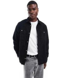 ASOS - Camicia Oversize Anni '90 Nera Testurizzata Con Colletto Squadrato - Lyst