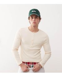 Collusion - Slim-Fit Geribbeld Henley T-Shirt Met Lange Mouwen - Lyst