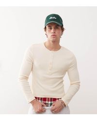 Collusion - Top De Manga Larga Y Corte Slim Con Cuello Panadero De Canalé De -Neutro - Lyst