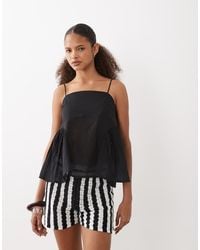 ASOS - Ruched Peplum Side Cami - Lyst