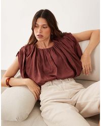 ASOS - Crinkle Viscose Bubble Cropped Co-Ord Top - Lyst