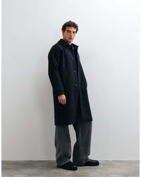 Abercrombie & Fitch - Oversized Wool Blend Longline Coat - Lyst