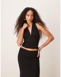 Gina Tricot - Co-ord Jersey Slinky Low Cut Halterneck Top - Lyst