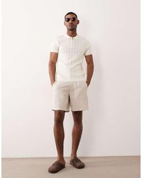ASOS - Co-ord Wide Fit Linen Blend Shorts - Lyst
