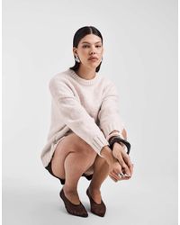 ASOS - Oversized Trui Met Ronde Hals En Ronde Zoom - Lyst