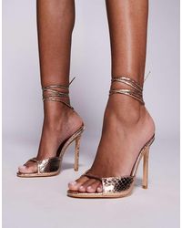 Public Desire - Kalisto Tie Leg Heeled Sandals - Lyst