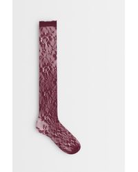 Vero Moda - Sheer Knee High Socks With Lettuce Edge - Lyst