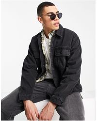 TOPMAN Pinstripe Oversize Denim Jacket 
