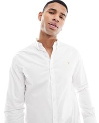 Farah - Brewer - camicia bianca a maniche lunghe - Lyst