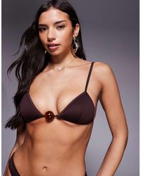 ASOS - Dora Premium Padded Triangle Bikini Top With Jumbo Bead - Lyst