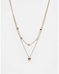 ASOS - Collar De Varias Hileras Con Colgantes De Corazones De Acero Inoxidable Resistente Al Agua De - Lyst