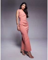 ASOS - One Shoulder Midi Dress With Back Trim Detail - Lyst