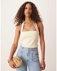 ASOS - Premium Ponte Halter Neck Top - Lyst