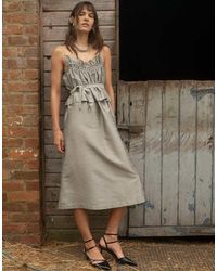 Muse Assembly - Ruched Taffeta Midaxi Dress - Lyst