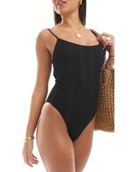 Mango - Textured Stripe Swimsuit - Lyst