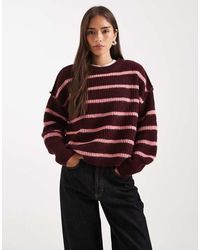 ONLY - Oversized Ruimvallende Gestreepte Trui - Lyst