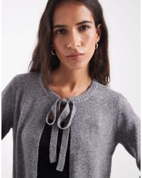 ONLY - Tie Front Knitted Cardigan - Lyst