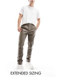 ASOS - Skinny Leather Look Sweatpants - Lyst