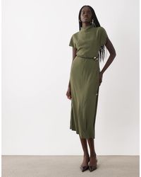 Mango - High Neck Sleeveless Midi Dress - Lyst