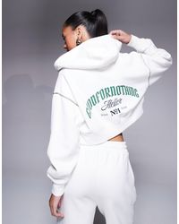 Good For Nothing - Co-ord Cropped Zipped Hoodie With Logo Back Print - Lyst