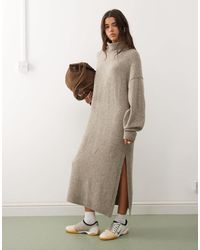 Weekday - – maxi-pulloverkleid aus strick - Lyst