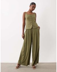 ASOS - Tailored Floaty Skinny Waistband Triple Pleat Pants - Lyst