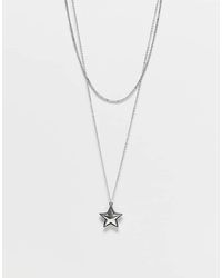 Reclaimed (vintage) - Collar De 2 Hileras Con Colgante De Estrella De - Lyst