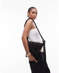 TOPSHOP - – callie – u-förmige nylon-umhängetasche mit gestepptem design - Lyst