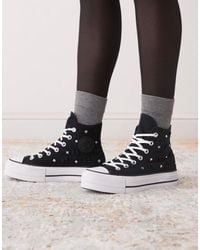 Converse - Chuck taylor all star lift - baskets montantes à plateforme avec nœuds et clous - Lyst