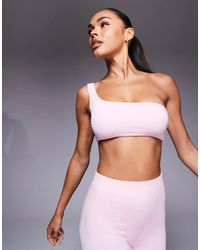 Bo&Tee - Bo + Tee One Shoulder Sports Bra - Lyst