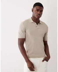 Mango - Polo rayé en maille - écru - Lyst