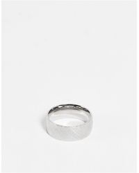 ASOS Waterbestendige, Brede Ring Met Griekse Golven Van Roestvrij Staal - Metallic