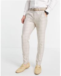 Pantaloni da abito super skinny rossi a quadri scozzesiASOS in Materiale  sintetico da Uomo colore Rosso | Lyst