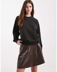 New Look - Faux Leather Flippy Mini Skirt - Lyst