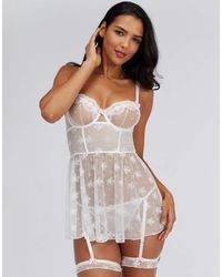 Boux Avenue - Calla Lace Thong And Garter Set Bridal Floral Sexy Lingerie - Lyst