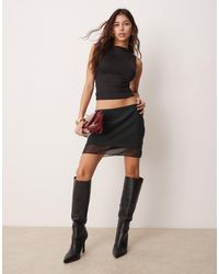 Abercrombie & Fitch - Mini jupe-short avec empiècement transparent - Lyst