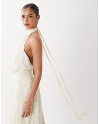 Gina Tricot - Embroidery Maxi Dress With Open Back Detail - Lyst