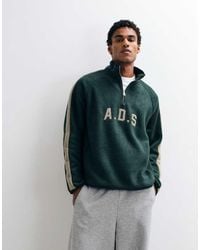 ASOS - Oversized Quarter Zip Fleece With Cut And Sew Details - Lyst