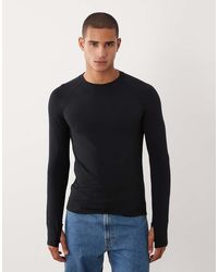 River Island - Muscle Fit Technical Long Sleeve T-Shirt - Lyst