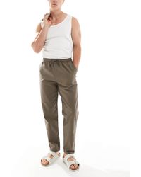 River Island - Pantalon à enfiler aspect lin - Lyst
