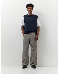 Pull&Bear - Printed Wide-Leg Jeans - Lyst