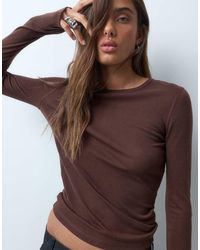 ASOS - Premium Crew Neck Long Sleeve Top - Lyst